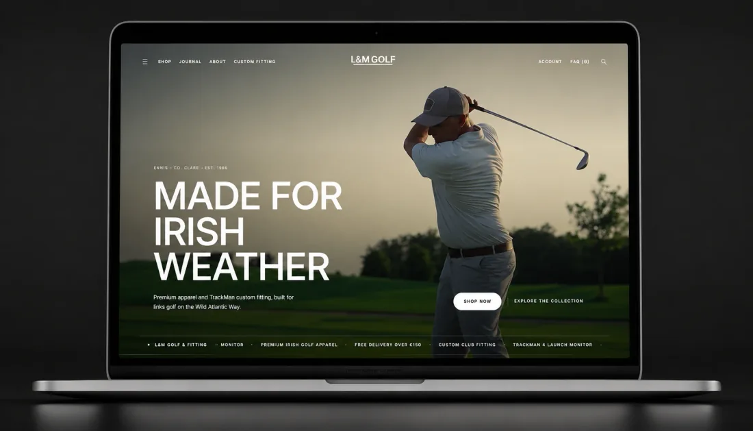 L&M Golf — Premium Golf Apparel & Custom Fitting website built by Gillty Design