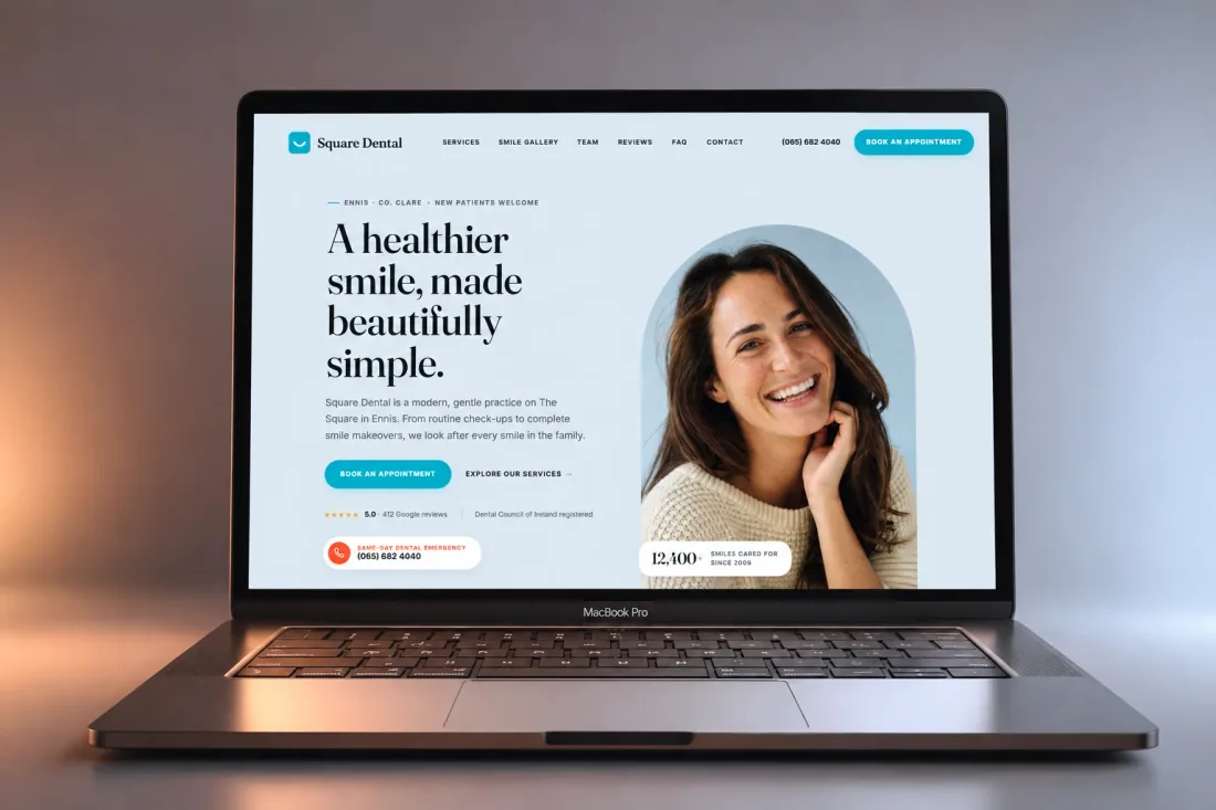 Square Dental — Modern & Gentle Family Dentistry website built by Gillty Design